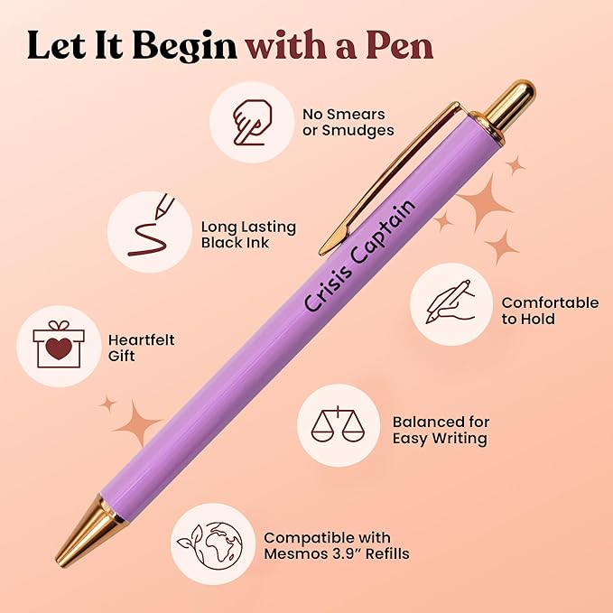 MESMOS 3pk Fancy Pen Set, Chaos Coordinator Boss Gifts for Women, Office Manager Boss Female Gifts, Leadership and Supervisor Gift