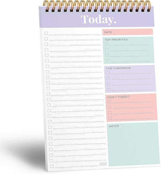 Sweetzer & Orange Daily & Weekly To Do List Notepad – Undated Work Planner & Organizer with Wish List Section, 52-Sheet Coiled Task Pad for Productivity – MAUVE To Do List Notebook for Work