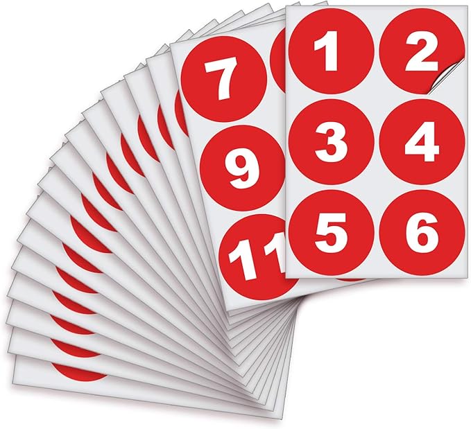 iSYFIX Red Consecutive Number Stickers – 1 to 100, 4-inch, 1 Set – Vinyl Self Adhesive Premium Decal, Ideal for Inventory, Storage, Organizing, Boxes, Bins, Toolbox, Lockers & More, Indoor/Outdoor