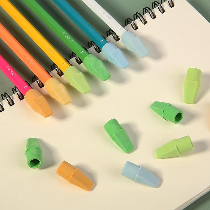 Mr. Pen- Pencil Erasers Toppers Bulk, 500 Pack, Colorful, Latex Free, No Smudge, Mr Pen Erasers for Pencils