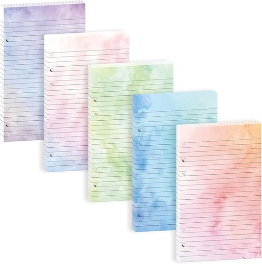 100 Sheets Gradient A5 Refill Papers for Planner Binder Insert, 120GSM Thick Loose Leaf Lined Paper, 6 Hole Notebook Filler Paper for A5 6 Ring Budget Travel Journal Diary Binder, Watercolor