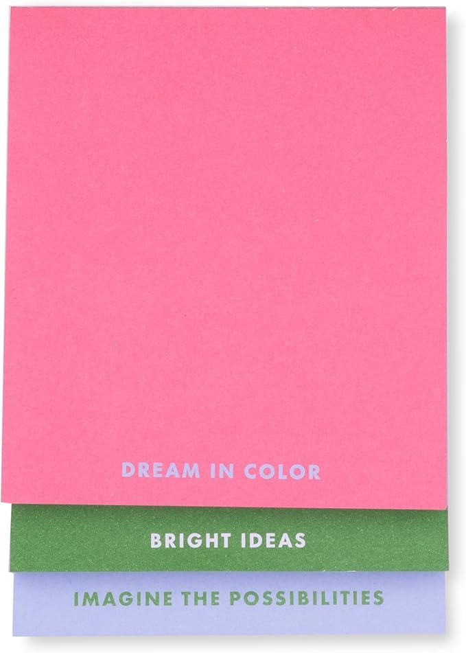 kate spade new york Stacked Notepad Assorted Sizes, Includes 3 Cute Notepads with 75 Sheets Each, Colorful Pads of Paper for Desk Notes (Dream in Color)
