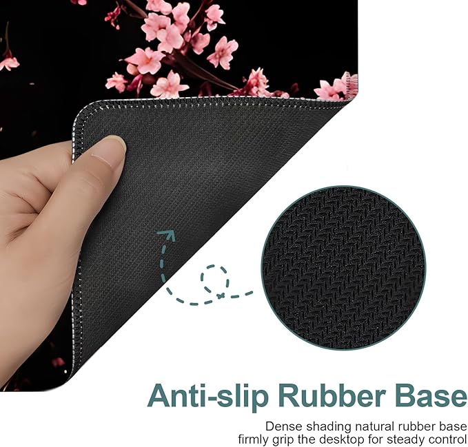 Cherry Blossom Extended Gaming Mouse Pad 35.4 x 15.7 Inch – Japanese-Inspired Desk Mat for Gaming, Office, and Study with Non-Slip Rubber Base