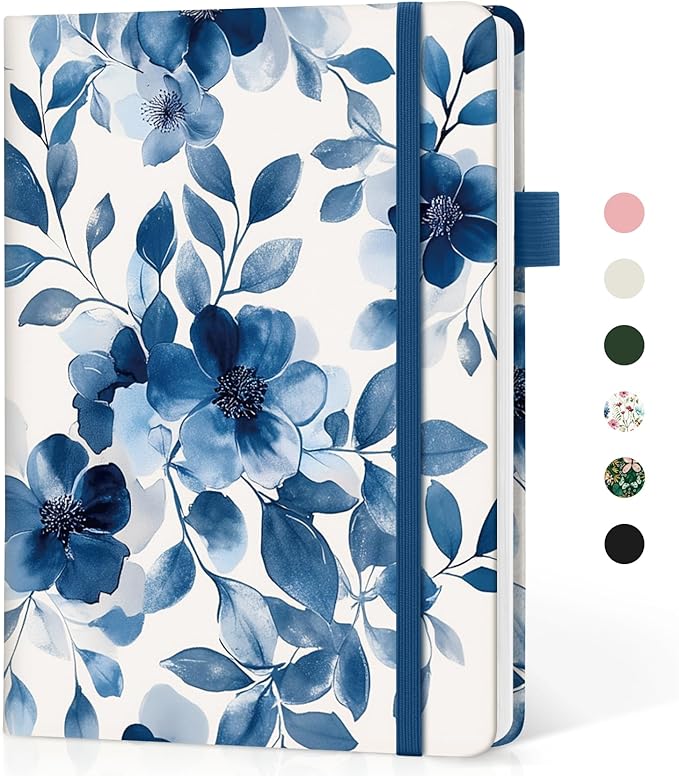 Blank Journal Notebook for Women & Men, Hardcover Leather Journal for Writing, Sketch Book, A5 Plain Paper Notebook for Drawing & Sketching, , Perfect for Office School Home Supplies, Watercolor Petal