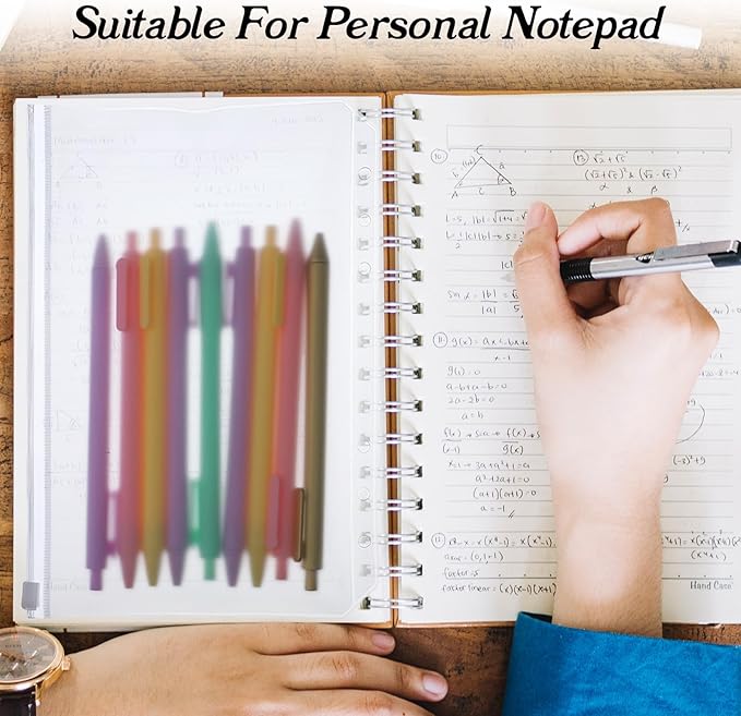 12PCS Clear A5 Binder Zipper Inserts - Premium A5 Binder Accessories with 6 Holes, Binders Inserts Folders for Refillable Planner, Perfect for Travelers Notebook Insert Calendar Organizers