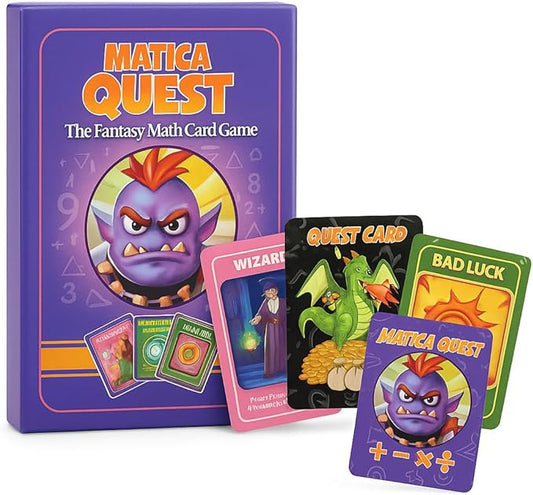 Matica Quest: The Fantasy Math Card Game for Kids Ages 7+, Educational Strategy Game on Place Value & Probability, Fun Family or Classroom Play, 2–6 Players