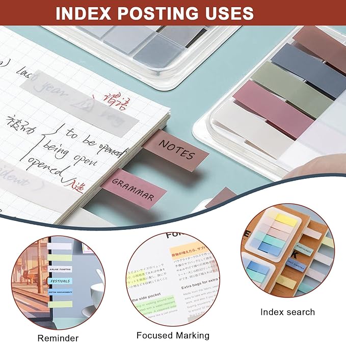15 Colors Sticky Notes Tabs Pastel, File Tabs Flags Colored Page Markers Pop-up, Adhesive Index Tabs Stickers, Writable Book Tabs for Annotating Books, Notebooks, 300Pcs