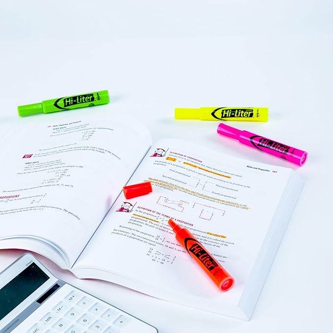 Avery Hi-Liter Desk-Style Highlighters, Smear Safe Ink, Chisel Tip, Assorted Colors (Yellow, Pink, Green, and Orange), 4 Highlighters per Pack, 144 Total (36-Pack of 24063)
