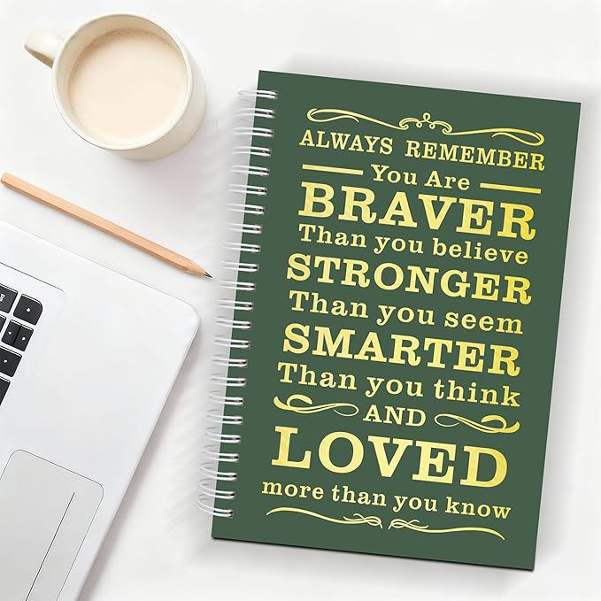 2Pcs Blank Spiral Notebook,Inspirational Gifts A5 Hardcover Sketch Book,Art Sketchbook for Drawing, Unlined, Plain Sketch Book for Women Men Work Writing,160 Pages (2, Blank Page Dark Green)