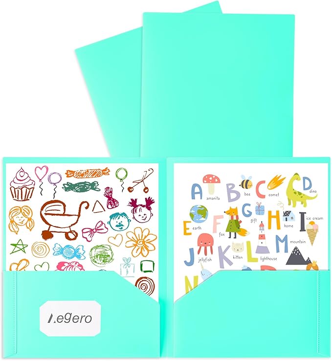 Plastic Folders with Pockets (7 Pack, Sakura Pink), Durable Heavy Duty File Folders with Business Card Slot, 2-Pocket Folder for Schoolwork & Office,Letter Size