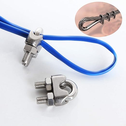 40 PCS 1/4" Stainless Steel Wire Rope Cable Clip Clamp M6 Wire Rope Clamp Wire Rope Cable Clip Clamp U Bolt Saddle Fastener