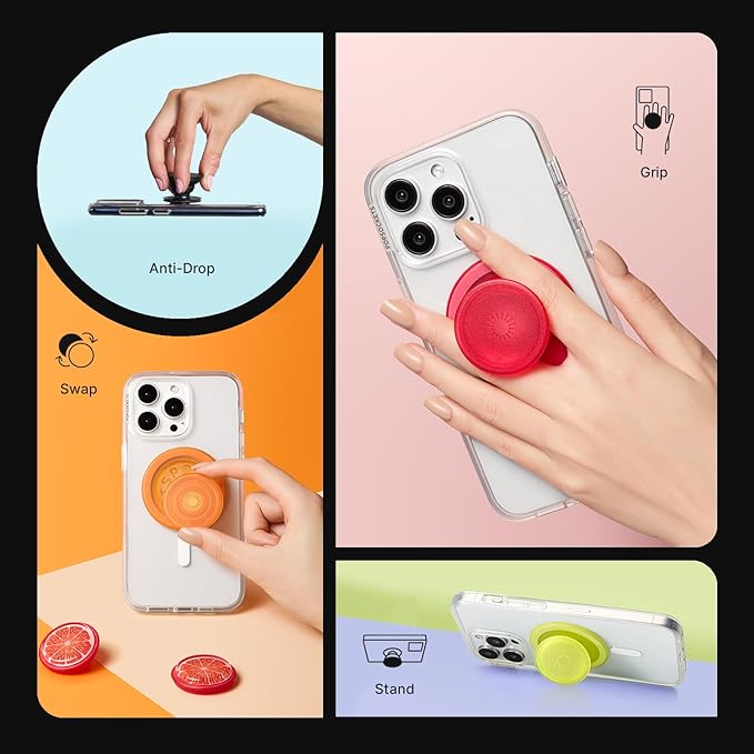 PopSockets Adhesive Phone Grip, Holder, Phone Stand, Black - Imprint Black