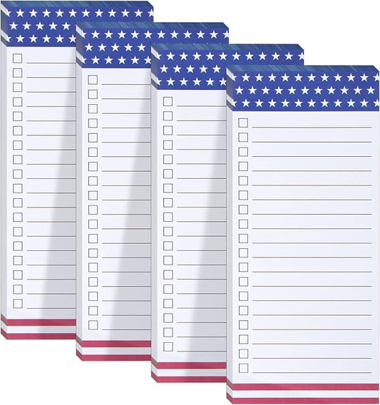 4 Pack Magnetic Notepads for Refrigerator,Grocery List Large Magnet Pad for Fridge,Full Magnet Design Magnetic Memo Pads for Grocery List, Shopping List, To-Do List (7.5 x 3.5 inch, 4×50 Sheets)
