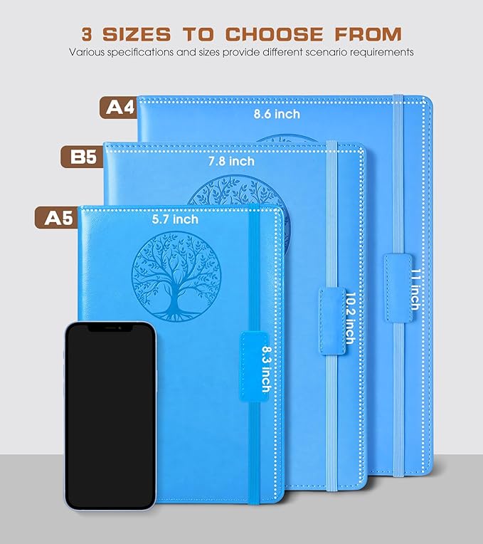Lined Journal Notebook for Women Men,256 Pages A4 Large Hardcover Leather Journals for Writing,Travel,Business,Work,School,College Ruled Notebooks for Note Taking, Diary Notepad 8.6"×11"