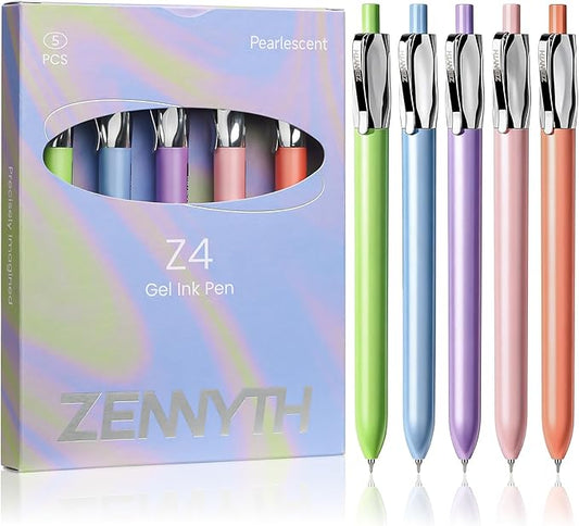 Ddaowanx Gel Pens,5Pcs Fine Point Smooth Writing Pens,0.5mm Quick Dry Black Ink for Journaling,Writing,Note Taking,Office&School Supplies,Aesthetic Desk Accessories for Women
