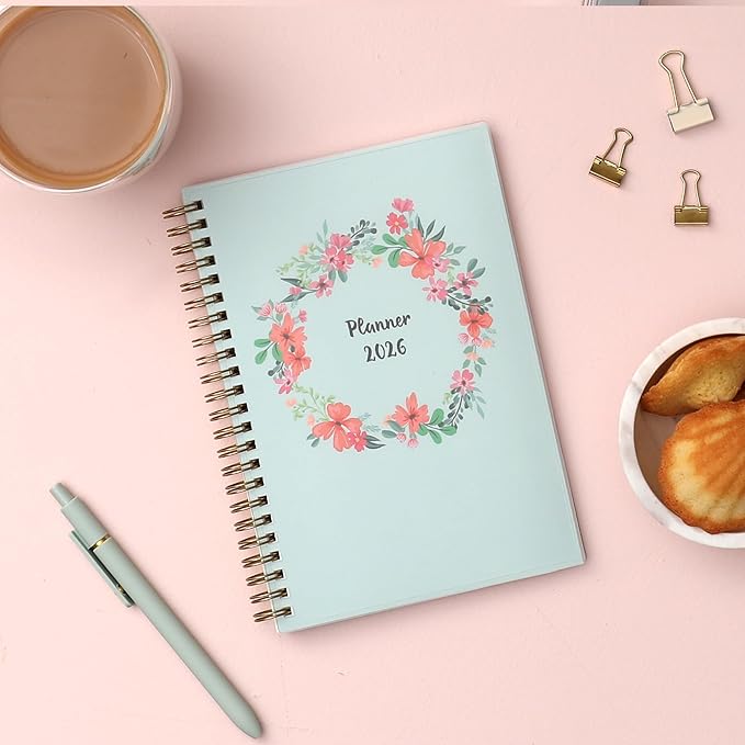 Blue Sky 2026 Weekly and Monthly Planner Calendar, January 2026 - December 2026, 5" x 8", Flexible Frosted Cover, Laminated Tabs, Durable Twin Wire Binding, Laurel