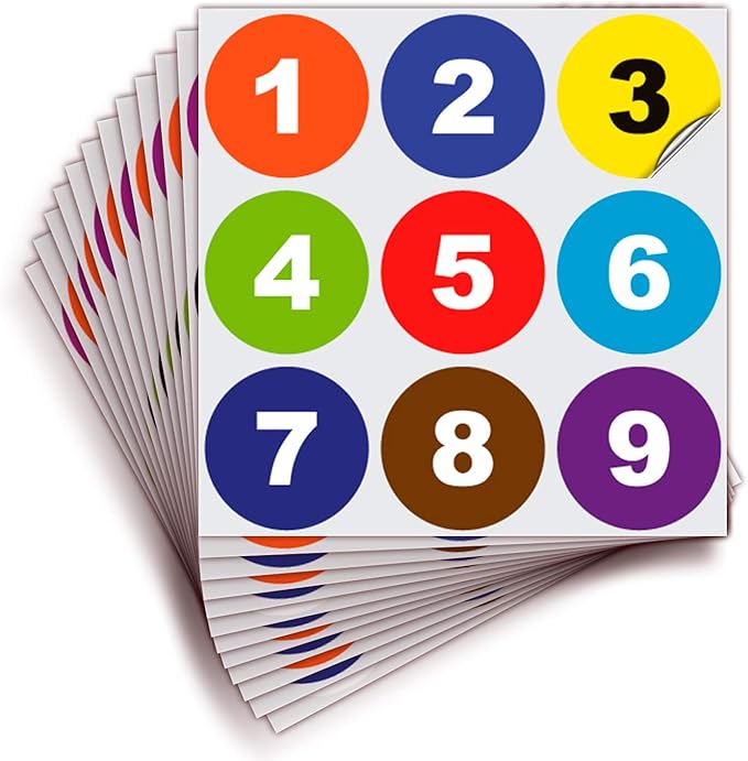 iSYFIX Multicolor Consecutive Number Stickers – 1 to 100, 2-inch, 1 Set – Vinyl Self Adhesive Premium Decal, Ideal for Inventory, Storage, Organizing, Boxes, Toolbox, Lockers & More, Indoor/Outdoor