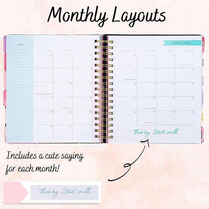 Votum 18 Month Hard Cover Planners/Calendars 10" x 10", January 2026 - June 2027 - Daily, Weekly & Monthly Organizer with Pens, Stickers, Sticky Notes, and a Sturdy Cover - Organized Chaos
