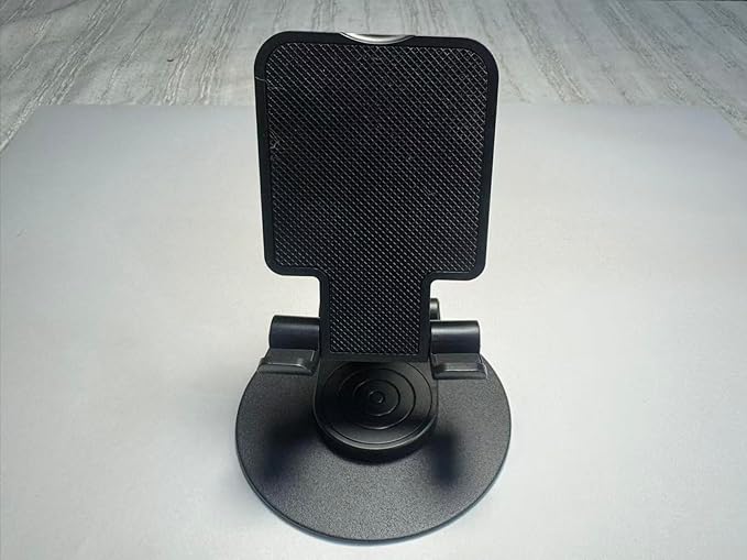 Cell Phone Stand, 360 Rotating Phone Stand, Fully Adjustable and Foldable Desktop Phone Stand. The Base of The Stand is Suitable for All Types of Mobile Phones. (Black)
