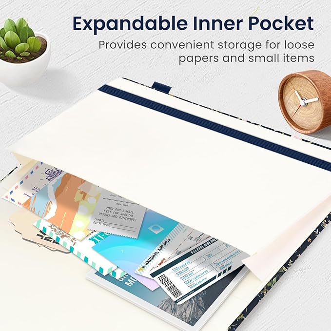 Taja Graph Journal Notebook for Women & Men, Hardcover Leather Journal for Writing, A5 Graph Paper Notebook for Planning & Tracking, Perfect for Office School Home Supplies, Patchwork Floral
