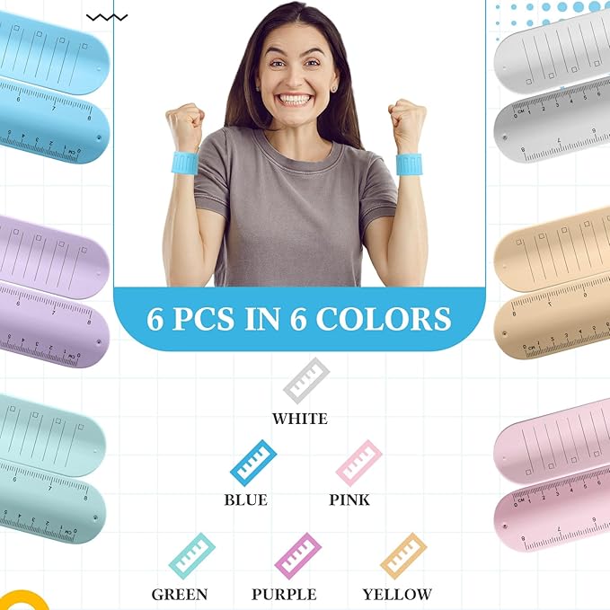 6 Pcs Nurse Silicone Bracelet to Do List Slap Silicone Reminder Bracelet Reusable Wearable Wrist Waterproof for Work Wrist Strap(Fresh Color,Regular Style)