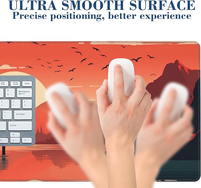 Large Gaming Mouse Pad for Desk Pavilion at Sunset Big Desk Mat Mountain Lake Extended Mousepad with Stitched Edge and Non-Slip Base Computer Keyboard Mouse Mat for Home Office Work, 11.8 x 31.5 Inch
