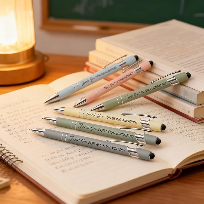 15 Pack Thank You Retractable Ballpoint Pens, Appreciation Inspirational Quote Pens with Smooth Writing, Cute Office School Supplies, Thank You Gifts for Coworkers Teachers Friends