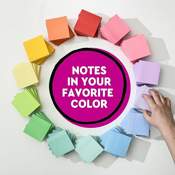 Post-it Super Sticky Notes, 3 in x 3 in, 5 Pads, 2X The Sticking Power, Black, Recyclable (654-5SSSC)