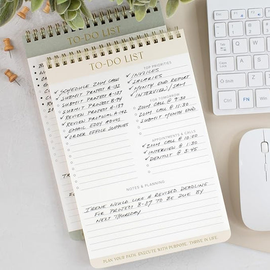 ZICOTO Beautiful To Do List Note Pads Set Of 2 for Easy Daily Planning - The Perfect Work Notepads, Notebooks and Office Desk Supplies For Women - Perfect to Effectively Organize Your Tasks