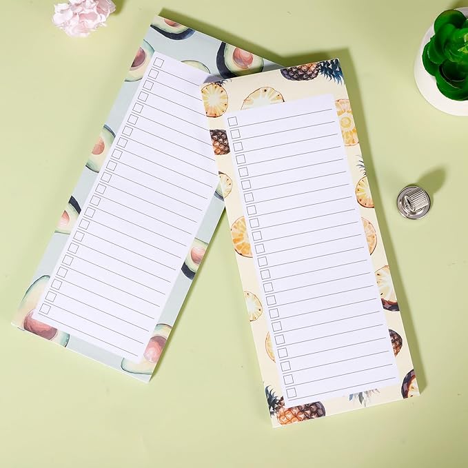 3 Pack Shopping List Pad & 1 Magnetic Pen Clip - 150 Tear Off Sheets - Magnetic Grocery List Notepad with Pen Holder for Fridge