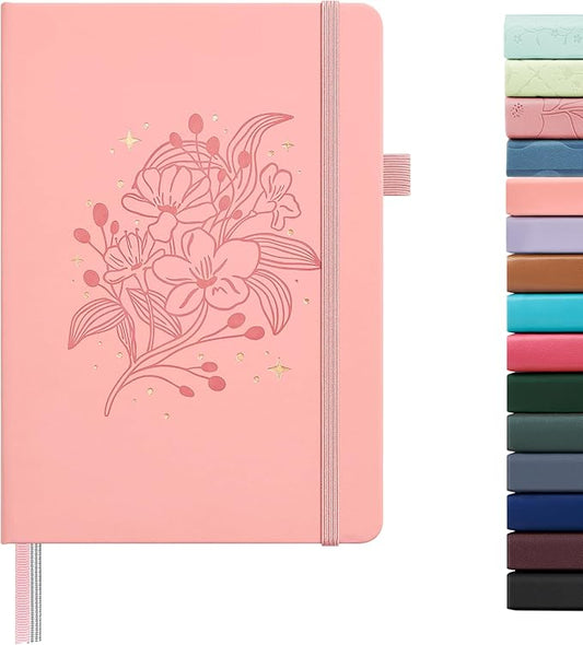 &And Per Se Lined Journal Notebook for Women&Men with Pattern, 160 Pages 100GSM Thick Paper, A5 Hardcover Journals for Writing, Valentine's Day Gift Journal for Her (Blush)