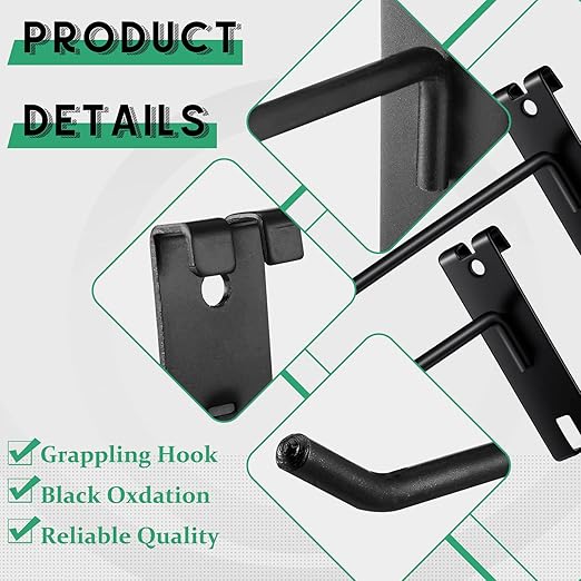 Amyhill 40 Pcs Metal Gridwall Hooks 4/6/8/10 Inch Display Hooks for Grid Wall Panel Black Grid Panel Hanging Hook for Retail Home, Workspace Organization, Garage, Trade Show, Storage Solutions
