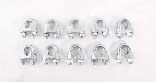 Wire Rope Clamp 3/8 inch 10 Pack Zinc Plated - Wire Rope Clip - Wire Cable Clamps