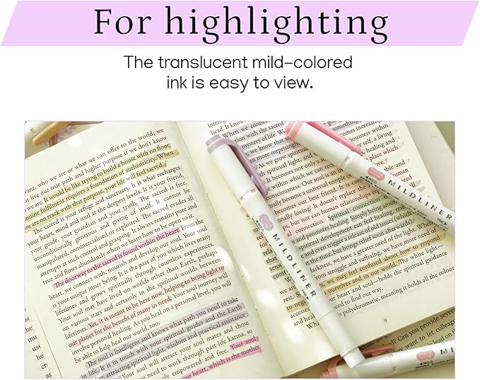 Double-Ended Creative Highlighter set of 40 colors original pen pouch (Purple)