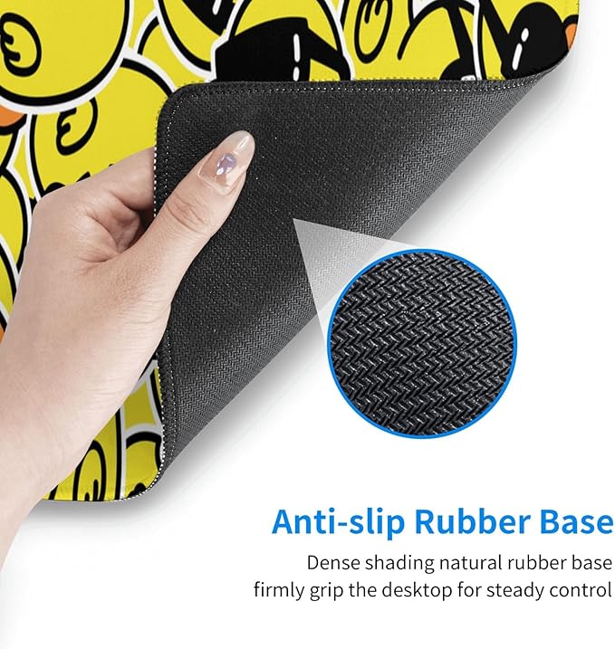 Funny Rubber Ducks with Sunglasses XL Large Mouse Pad with Stitched Edges Long Non-Slip Rubber Base Mousepad Laptop Keyboard Mat Desk Pad for Office Home Desk Decor, 31.5" X 11.8"