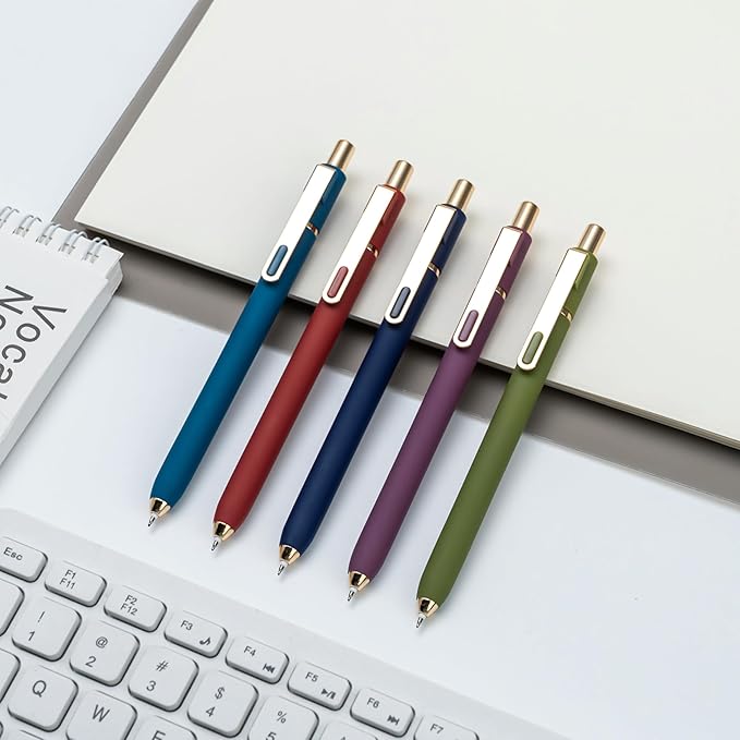 0.5mm Gel Pens Black Ink Gel Retractable Cute Pen for Smooth Writing Office Supplies (Vintage 10-count)