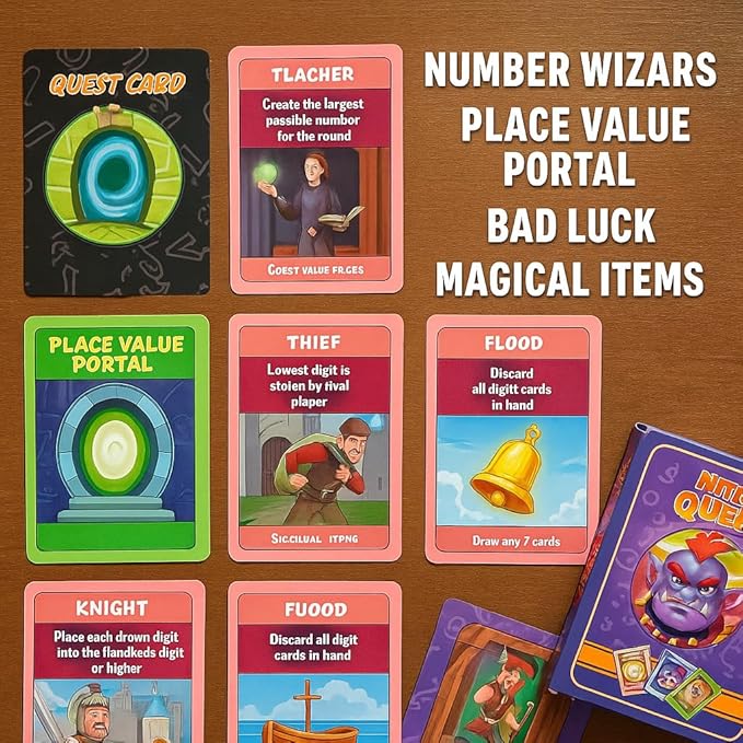 Matica Quest: The Fantasy Math Card Game for Kids Ages 7+, Educational Strategy Game on Place Value & Probability, Fun Family or Classroom Play, 2–6 Players