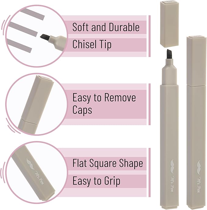 Mr. Pen- Aesthetic Highlighters, 8 pcs, Chisel Tip, Neutral Colors, Cute Highlighters Assorted Colors