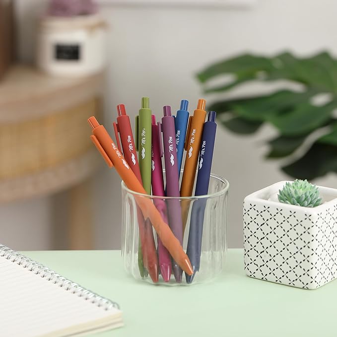 Mr. Pen- Retractable Gel Pens, 8 Pack, Unique Vintage Ink Colors Gel Pens Fine Point 0.7mm, Vintage Pen