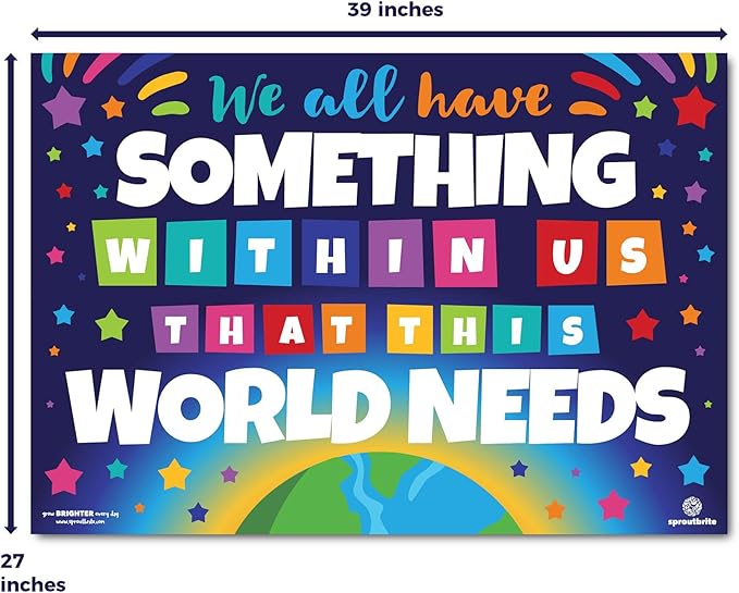 Sproutbrite 13.5" x 39" Classroom Decorations - Banner and Poster for Teachers - Bulletin Board and Wall Decor for Pre School, Elementary and Middle School