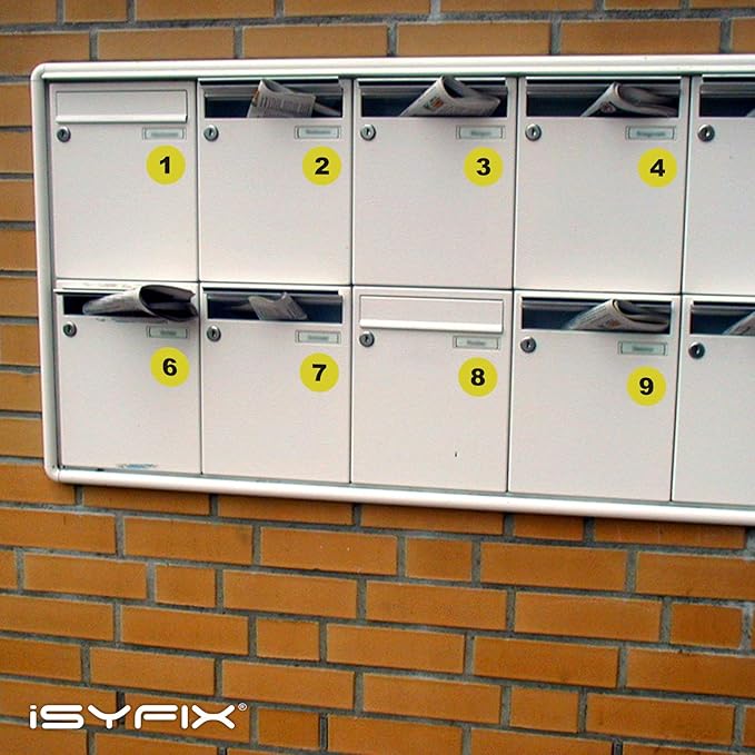 iSYFIX Yellow Consecutive Number Stickers – 1 to 100, 2-inch, 1 Set – Vinyl Self Adhesive Premium Decal, Ideal for Inventory, Storage, Organizing, Boxes, Toolbox, Lockers & More, Indoor/Outdoor
