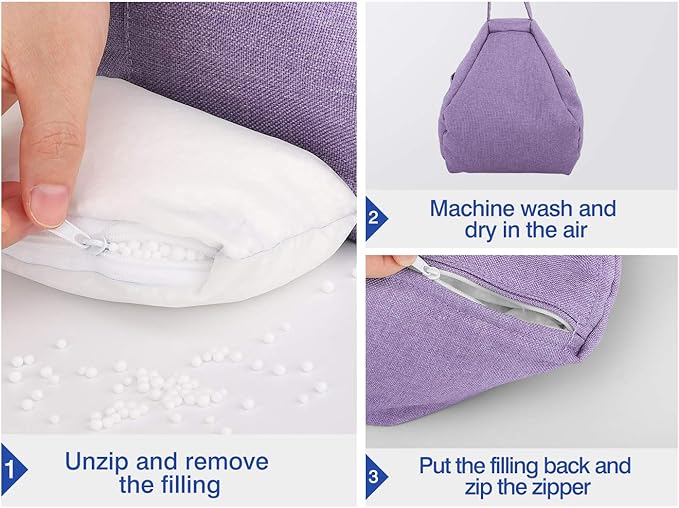 MoKo Tablet Pillow Stand, Lap Pillow Bed Sofa Soft Cushion Holder Xmas Gift for Phones Tablets Up to 11", Fit iPad 10th, iPad Pro 11 2022, iPad mini 6, iPad Air 4/3, Tab S6/S7 11" - Light Purple