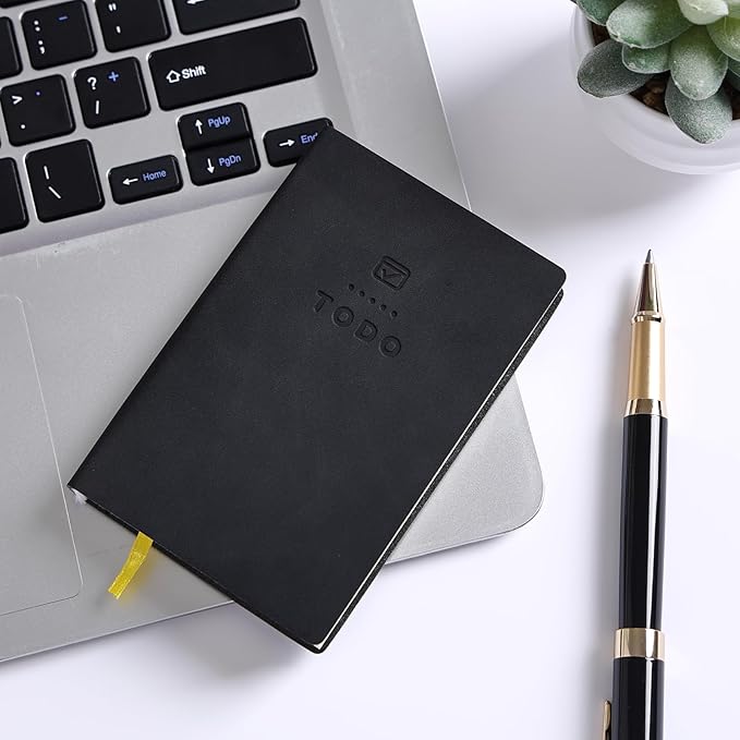 Tiita to Do List Notebook 98 Pages Daily to Do List Notepad for Work Pocket to Do List Undated Daily Planner 4.2"x 2.8" Small Checklist Notebook Black