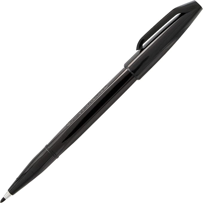 Pentel® Sign Pens®, Fine Point, 2.0 mm, Black Barrel, Black Ink, Pack Of 24 Pens