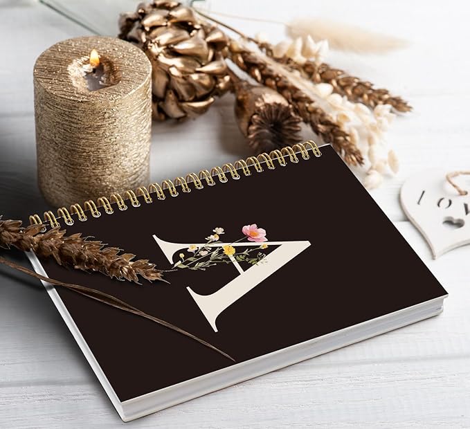 Trendy Personalized Journal Hardcover Spiral Notebook,Black Initial Letter A Notebook,Monogrammed Gifts for Women Teen Girl,College Ruled Hardcover Spiral Notebook 5.5 x 8.3