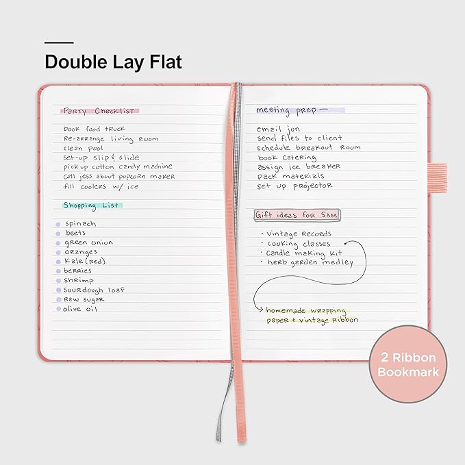 &And Per Se Lined Journal Notebook for Women&Men with Pattern, 160 Pages 100GSM Thick Paper, A5 Hardcover Journals for Writing, Valentine's Day Gift Journal for Her (1 Pack, Peach Pink)