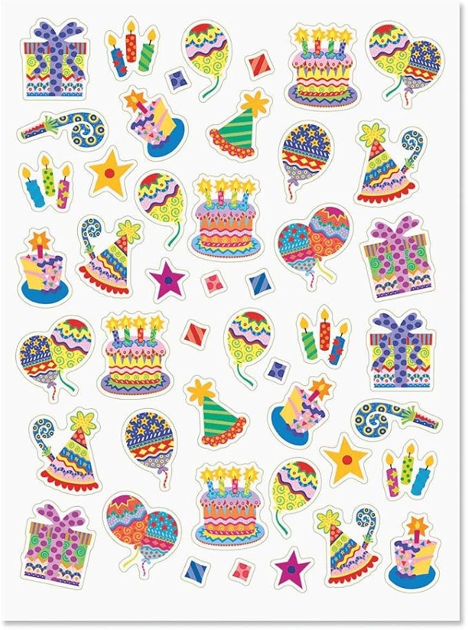 Current Colorful Celebration Birthday Party Sticker Variety Pack-2 Sheets,92 Assorted Stickers for Kids, Teachers, School, Scrapbooking, Journals, Monthly Planners, Calendars, Crafts & Greeting Cards