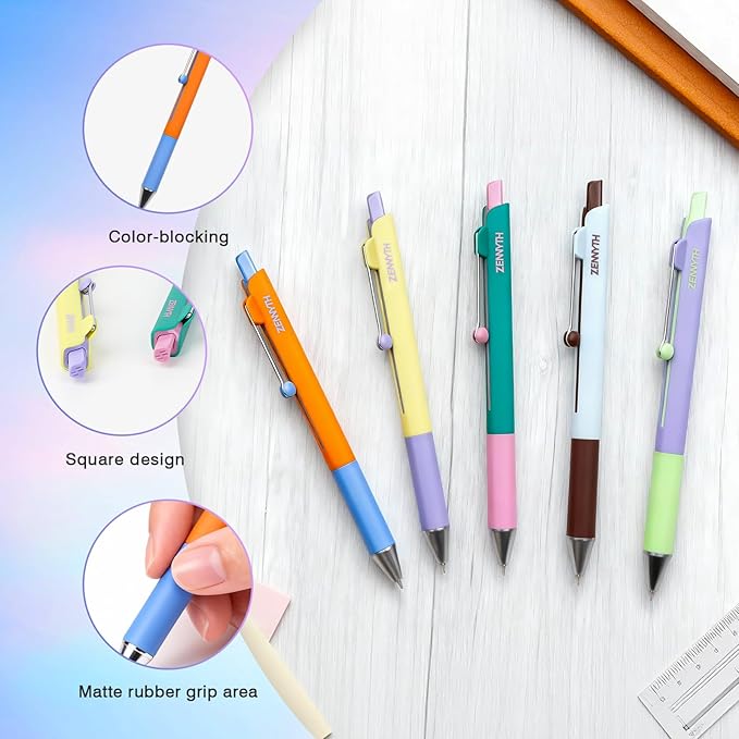 Ddaowanx Gel Pens,5Pcs Fine Point Smooth Writing Pens,0.5mm Black Ink for Journaling,Writing,Note Taking,Office School Supplies,Aesthetic Desk Accessories for Women