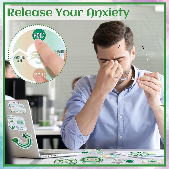 Fulmoon 120 Pcs Anxiety Sensory Stickers Textured Sensory Strips Tactile Rough Calm Sensory Stickers Adhesive Tactile Fidget Tool for Classroom Desk Adults Teens Anxiety Relief(Green)