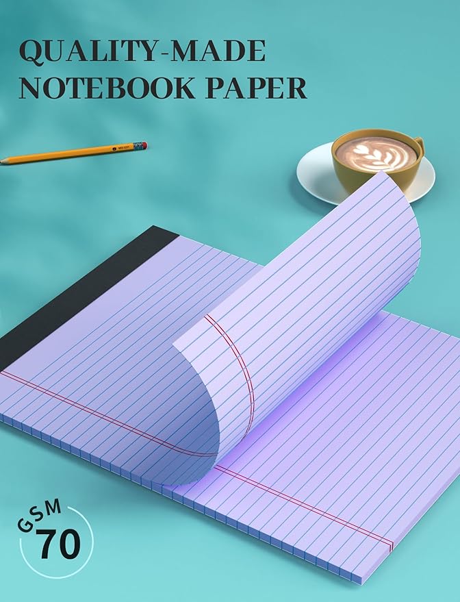 Colored Legal Pads, 3 Pack Writing Pads 8.5 x 11, Note Pads 8.5 x 11 College Ruled, Easy Tear-Off, Note Pads Lined Paper Pads 8-1/2 x 11 Notebook Paper for Office Supplies, 30 Sheets/Pad